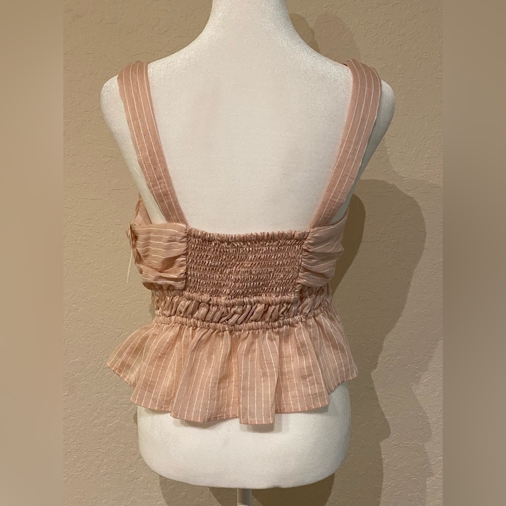 NWT Maeve Shirred Peplum Top Size M - Picture 6 of 9